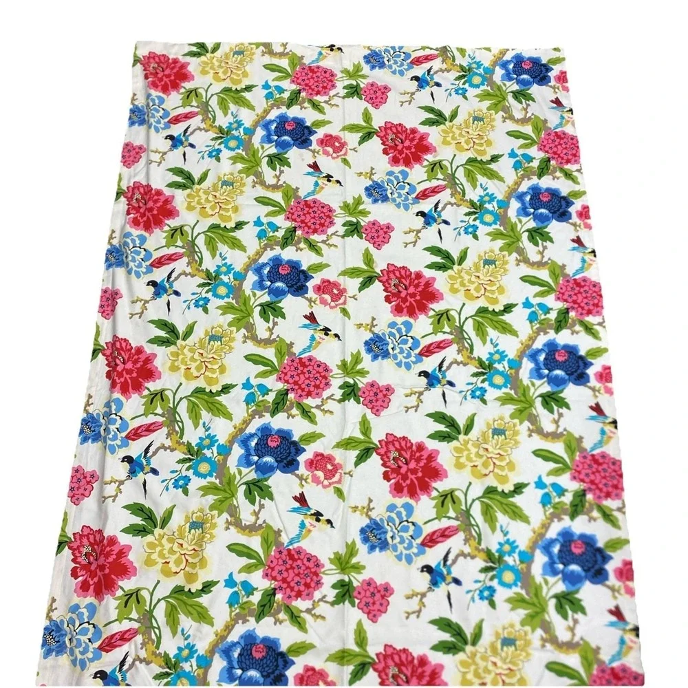 (1) Waverly Celeste Spring Birds Curtain Panel 50